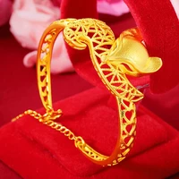 hi beauty hand 24k gold hollow out fox bracelet fashion simple female bracelets for women wedding bangle jewelry birthday gift