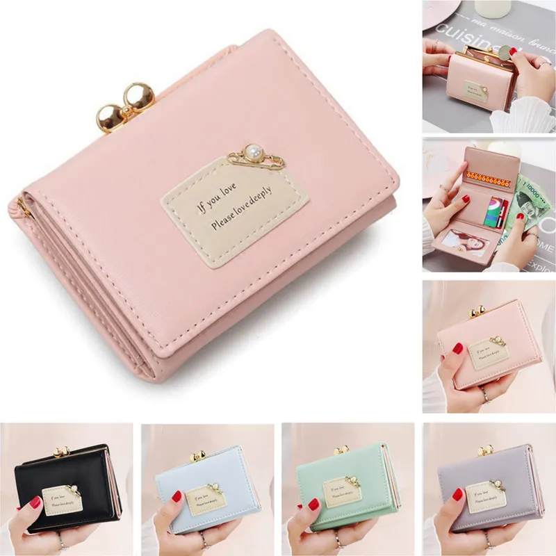 Женские маленькие кошельки тройного сложения женский короткий кошелек карман