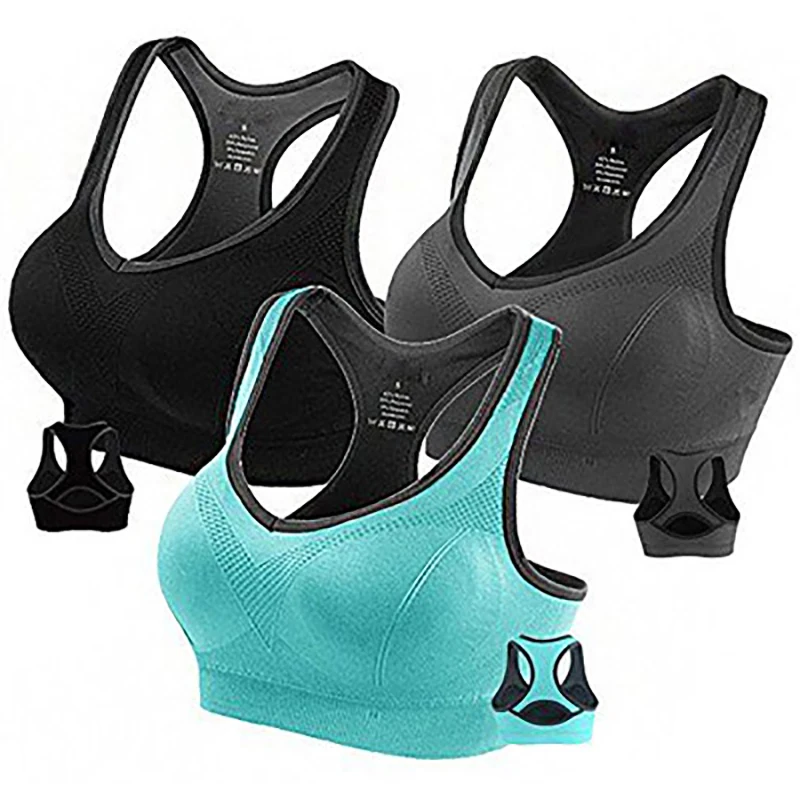 

Women Sports Bra High Impact for Fitness Running Pad Shockproof Cropped Top SportsWear Tank Quick-Drying Sports Push Up Bra