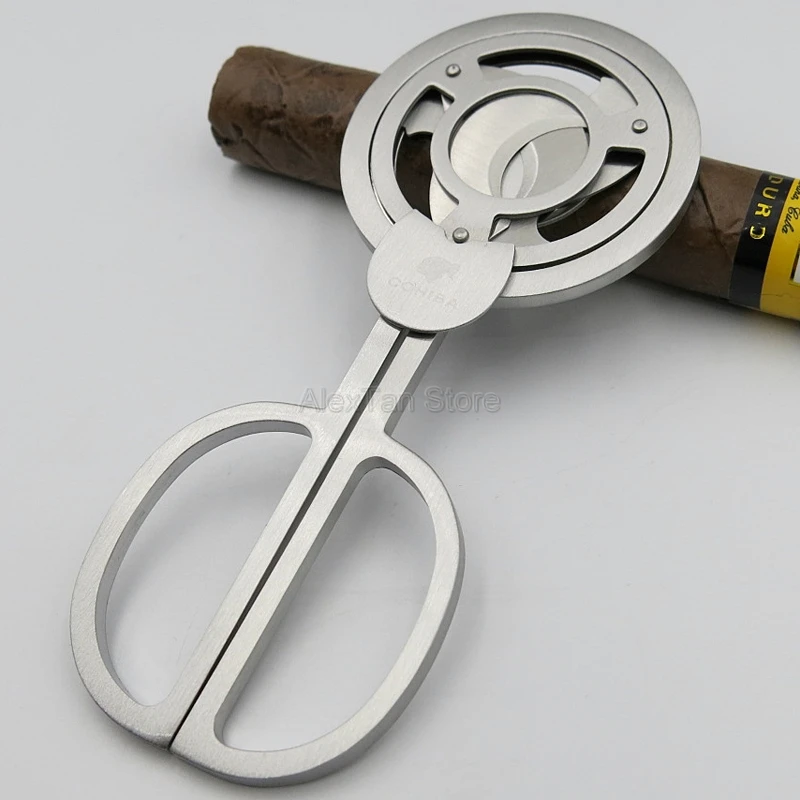 COHIBA благородный нержавеющей стали тройным лезвием кубинские сигары ножницы острые Staright резки сигар Золотой W/Подарочная коробка торговля