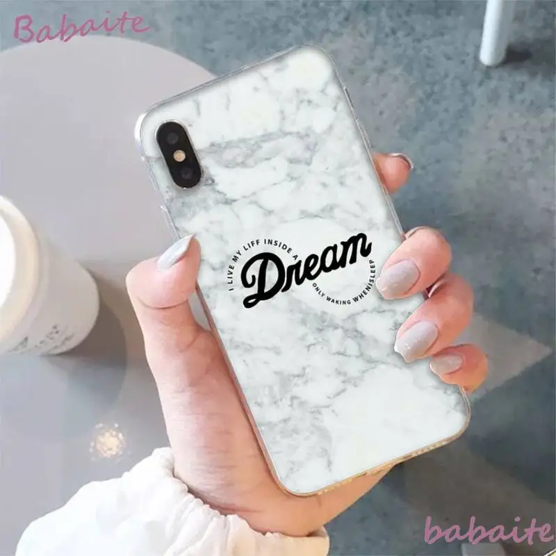 

Babaite Queen Dream Luxury Marble Cute Letter Phone Case fundas for iPhone 12 8 7 6 6S Plus 5 5S SE XR 11 12 pro promax X XS MAX