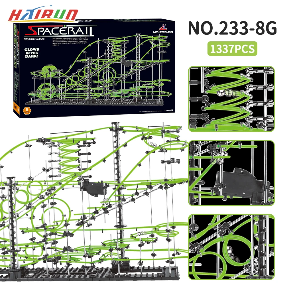 Светящиеся мраморные шары для американских горок 1377 шт. Набор детских игрушек