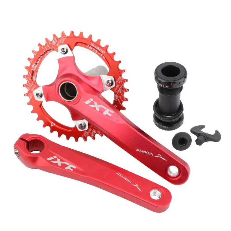 Mountain Bike Hollow Integrated Crankset With BB Bicycle 170MM Crank Set Sprocket MTB Chainwheel Chainring For | Спорт и развлечения
