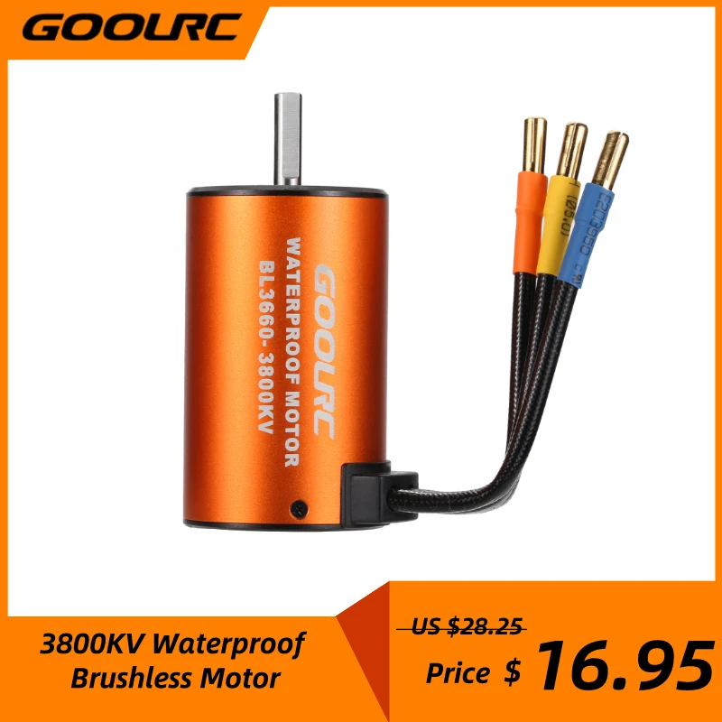 GoolRC 3660 3800KV водонепроницаемый бесщеточный двигатель для 1/10 RC Car Truck Crawler |