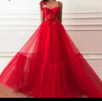 verngo red a line long prom dresses tulle sweetheart straps velour sash evening gowns 2021 elegant celebrity party dress