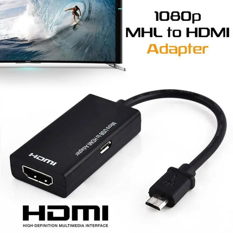 1 шт. кабель Micro USB 2 0 MHL в HDMI HD 1080P для Android конвертер HTC Mini Samsung адаптер LG Mirco B9H8|Кабели