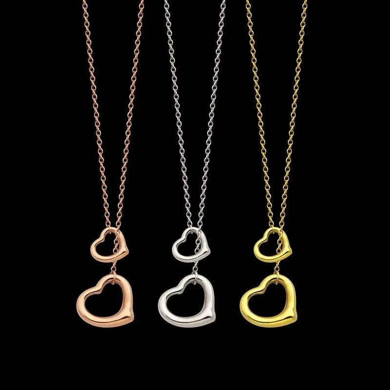 

Hollow Double Heart Necklace Ladies Simple Necklace