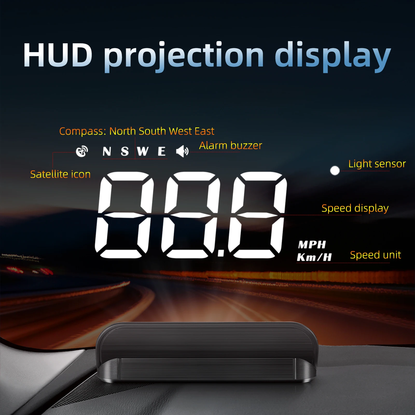 Автомобильный датчик HUD GPS прибор для измерения скорости всех автомобилей