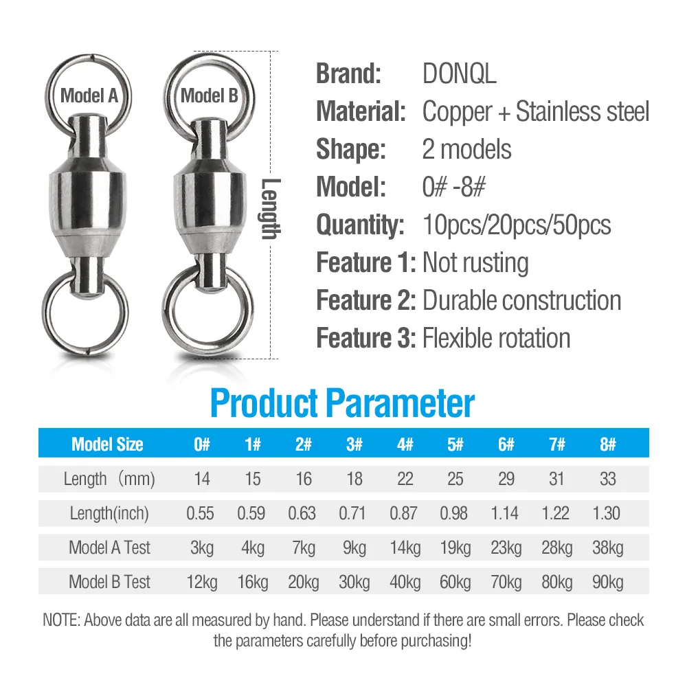 Рыболовный соединитель DONQL вертлюжный шариковый подшипник рыболовный твердое
