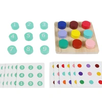 bottle cap matching challenge game color number cognition children wooden building table game baby early education toy