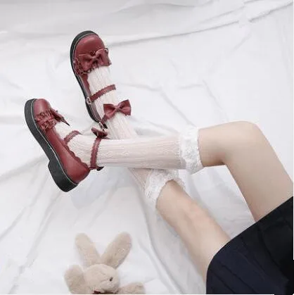Туфли лодочки женские из искусственной кожи на низком каблуке с бантом|Туфли| |