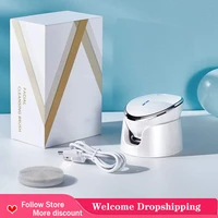 professional 2 in 1 rechargeable deeper cleanse facial cleansing brush usb charging skin care heated massager home salon tool