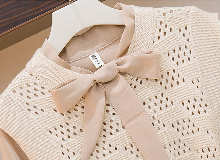 Женский трикотажный комплект из двух предметов HAMALIEL шифоновое плиссированное