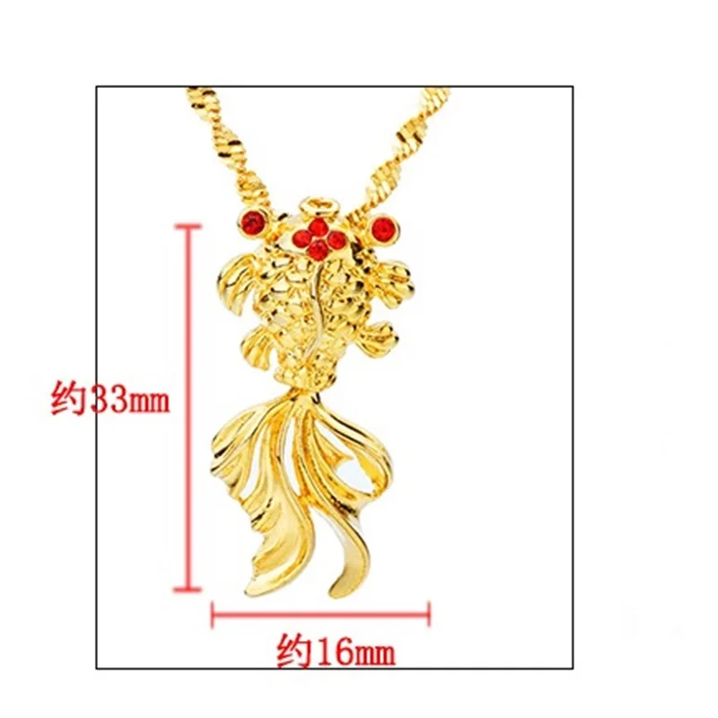 OMHXFC Wholesale European Fashion Woman Man Unisex Party Birthday Wedding Gift Goldfish Zircon 18KT Real Gold Charm Pendant PN95 | Украшения