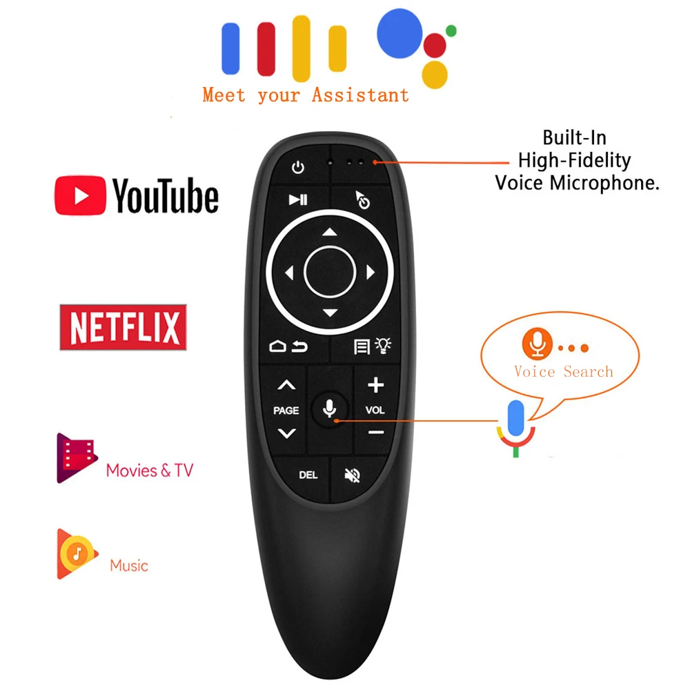 G10S Voice Remote Control 2.4G Wireless Air Mouse Gyroscope IR Learning for Android TV Box H96 Max X3 | Электроника