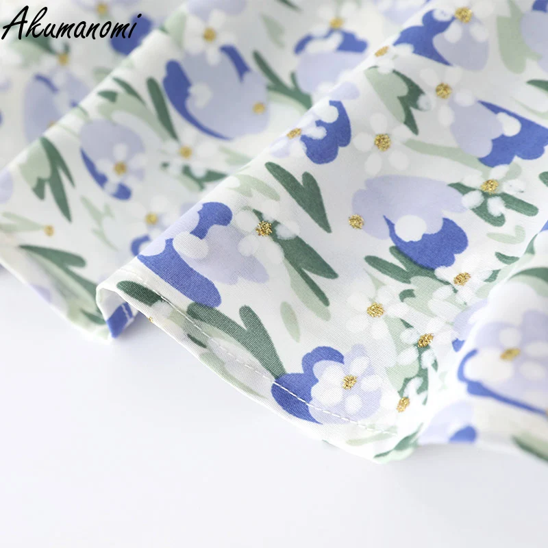 

Plus Size 5xl 4xl 3xl Summer Ditsy Floral Print Beading Blouse Women-clothing Square Collar Short Sleeve Casual Loose Shirt Tops
