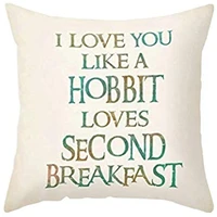 fjpt throw pillow cover i love you like a hobbit loves second breakfast cotton pillowslip for sofa bed stand size pillowcase