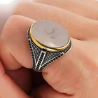 Модное индивидуальное Винтажное кольцо с белым камнем с черным камнем для мужчин ювелирные изделия