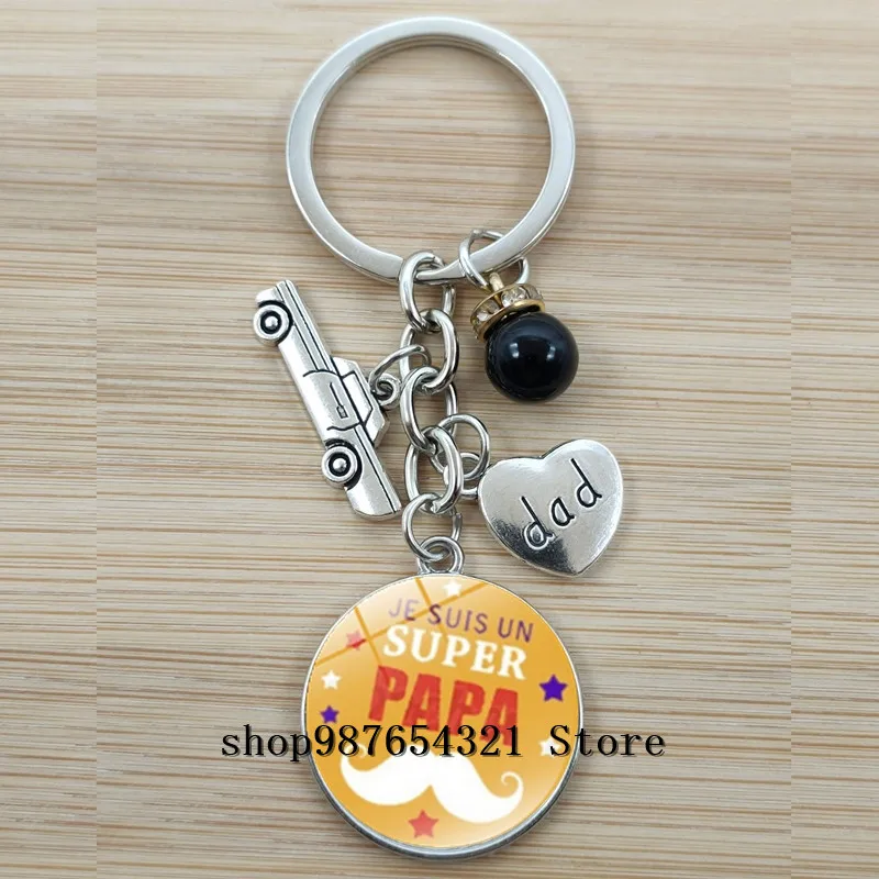 Брелок I love dad my is a подвеска с супергероем стеклянный брелок для ключей Лучший