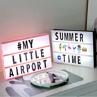 Комбинированный светодиодный светильник с USB-аккумулятором, A4, A5, A6, для самостоятельной сборки, с буквами, символами, знаками, карточками, украшением, светодиодный ящик для сообщений, розовый, черный, синий