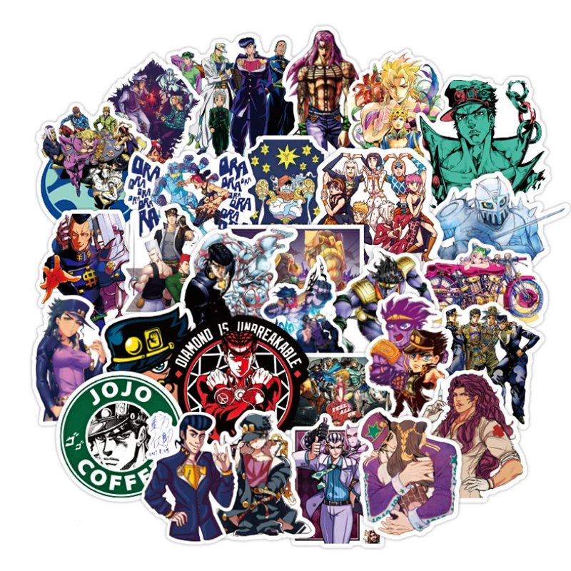 

10/30/50PCS cartoon anime magician bizarre adventure character graffiti sticker luggage laptop waterproof decoration wholesale