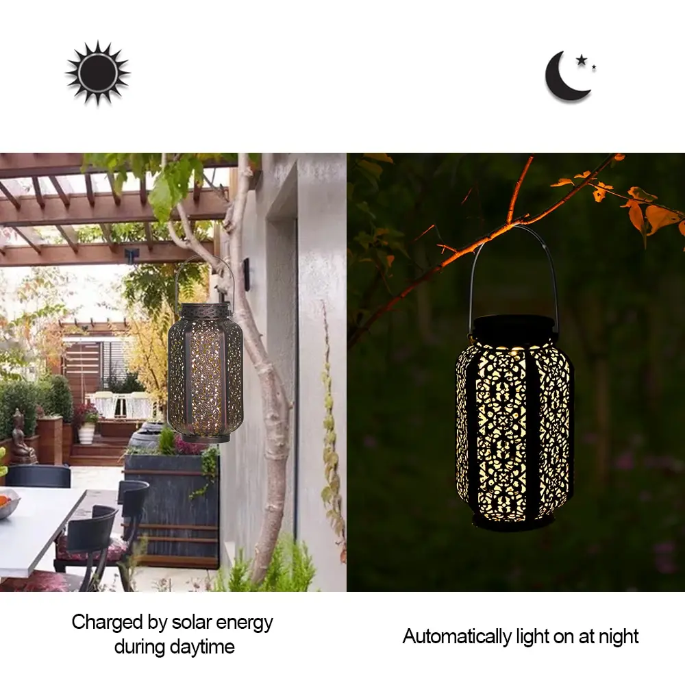 

Outdoor Lighting Solar Powered LEDs Lawn Light Pumpkin-Shaped Hollow-out Design Hanging Landscape Decoration Lamp for Yard Patio