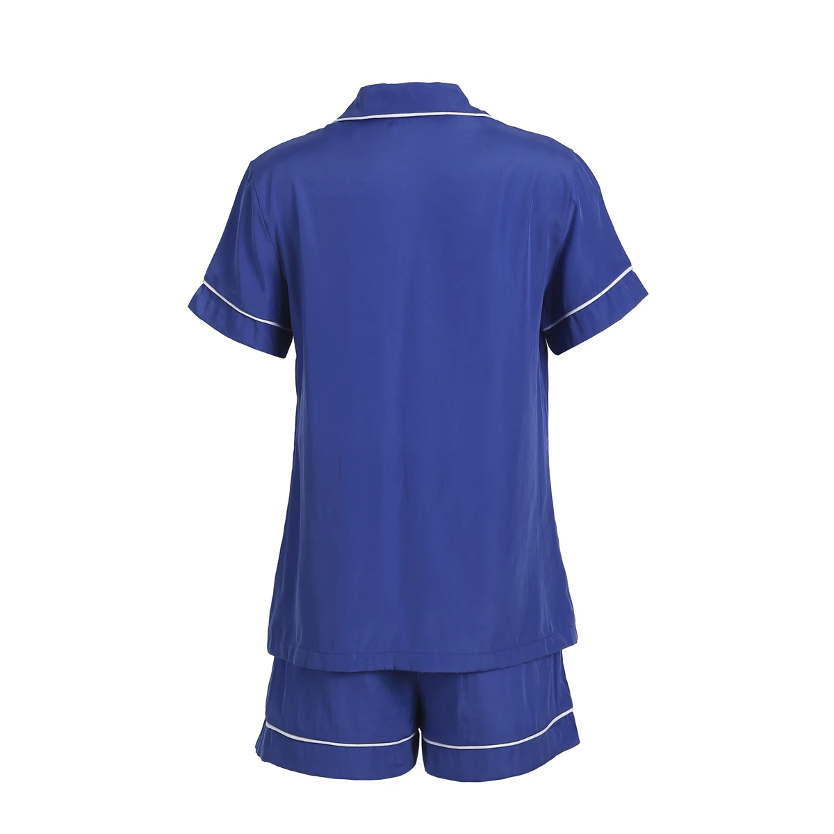 Женский Шелковый Атласный пижамный комплект Повседневная Пижама на пуговицах с