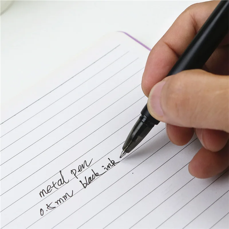 Черная металлическая ручка 0 5 мм с гладкими чернилами школьная гелевая со