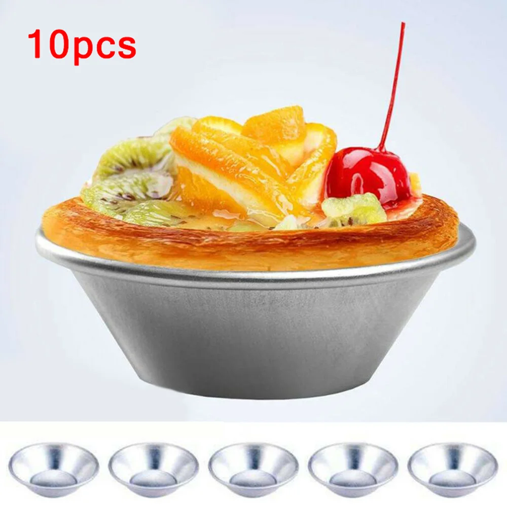 

10Pcs Nonstick Ripple Aluminum Alloy Egg Tart Mold Flower Shape Reusable Cupcake Muffin Baking Cup Tartlets Pans Bakeware