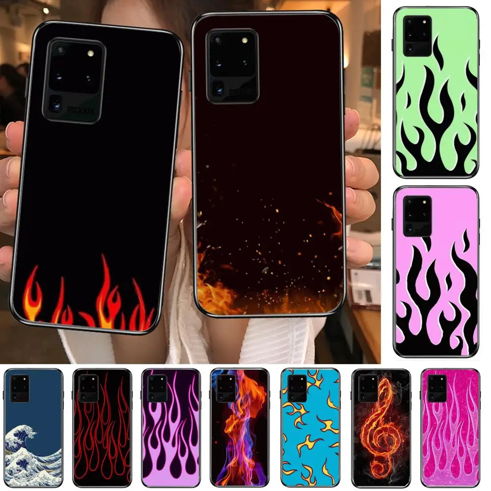

Pulsating blue, red and pink flames Phone cover hull For SamSung Galaxy S 6 7 8 9 10 20 21 Plus Edge E note 5G Lite Ultra blac
