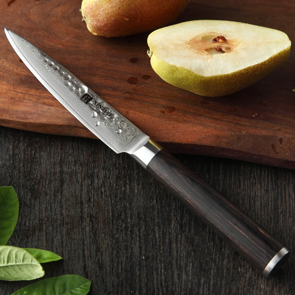 XINZUO 5" inch Utility Knife 67 layers Damascus Kitchen Fruit Stainless Steel Chef Cleaver Peeler knife Pakkawood Handle|damascus kitchen|xinzuo