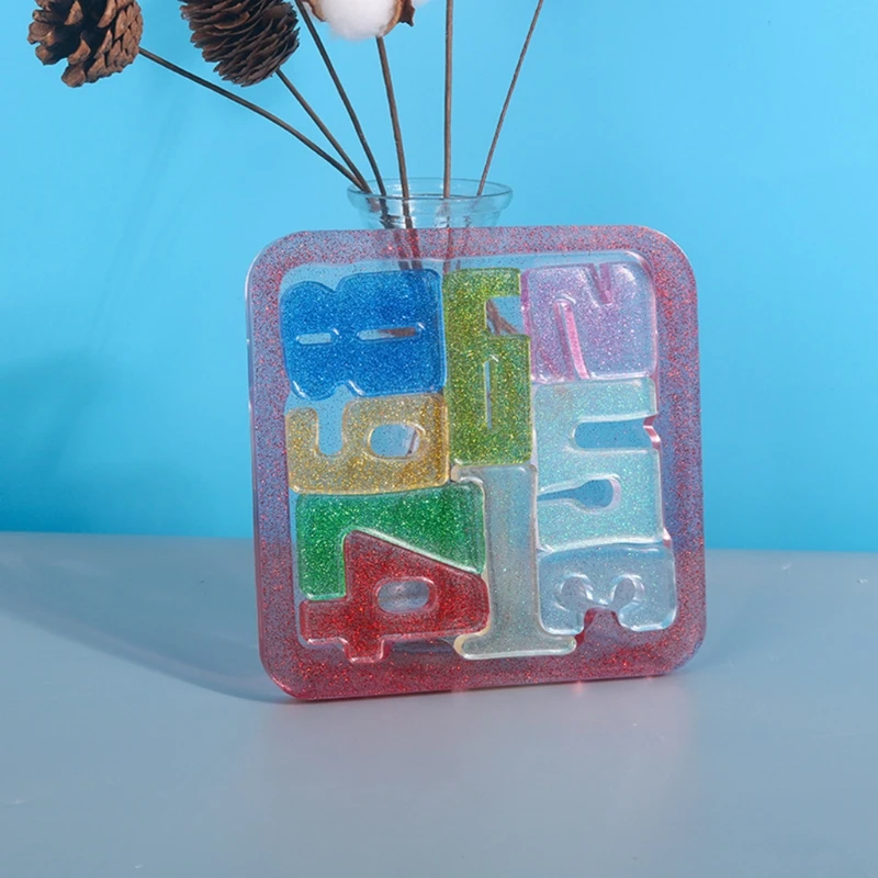 

DIY Crafts Jewelry Crystal Epoxy Resin Mold Number Puzzle Casting Silicone Mould