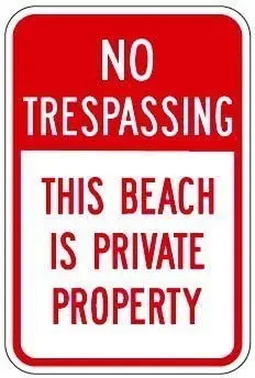 

New Great No Trespassing This Beach is Private Property Sign, Aluminum Metal Sign 12 x 18 inches for Outdoors