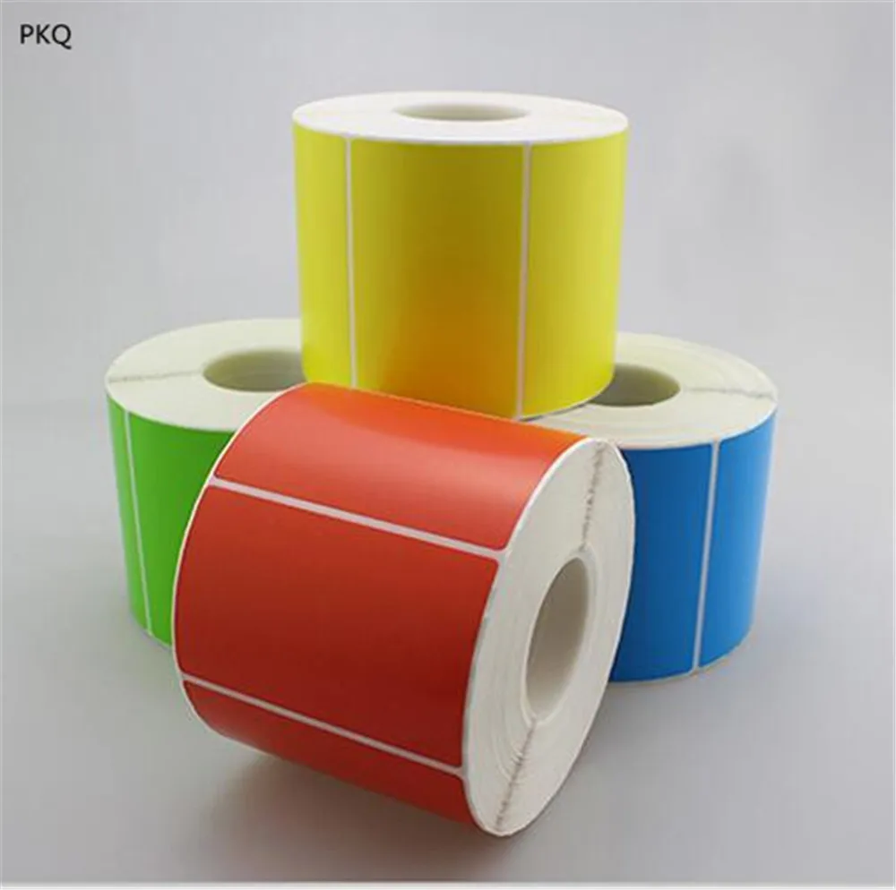 Waterproof oil proof Thermal Sticker Label in roll  Yellow/Red/Blue/Green Colorful Thermal Labels for Shipping