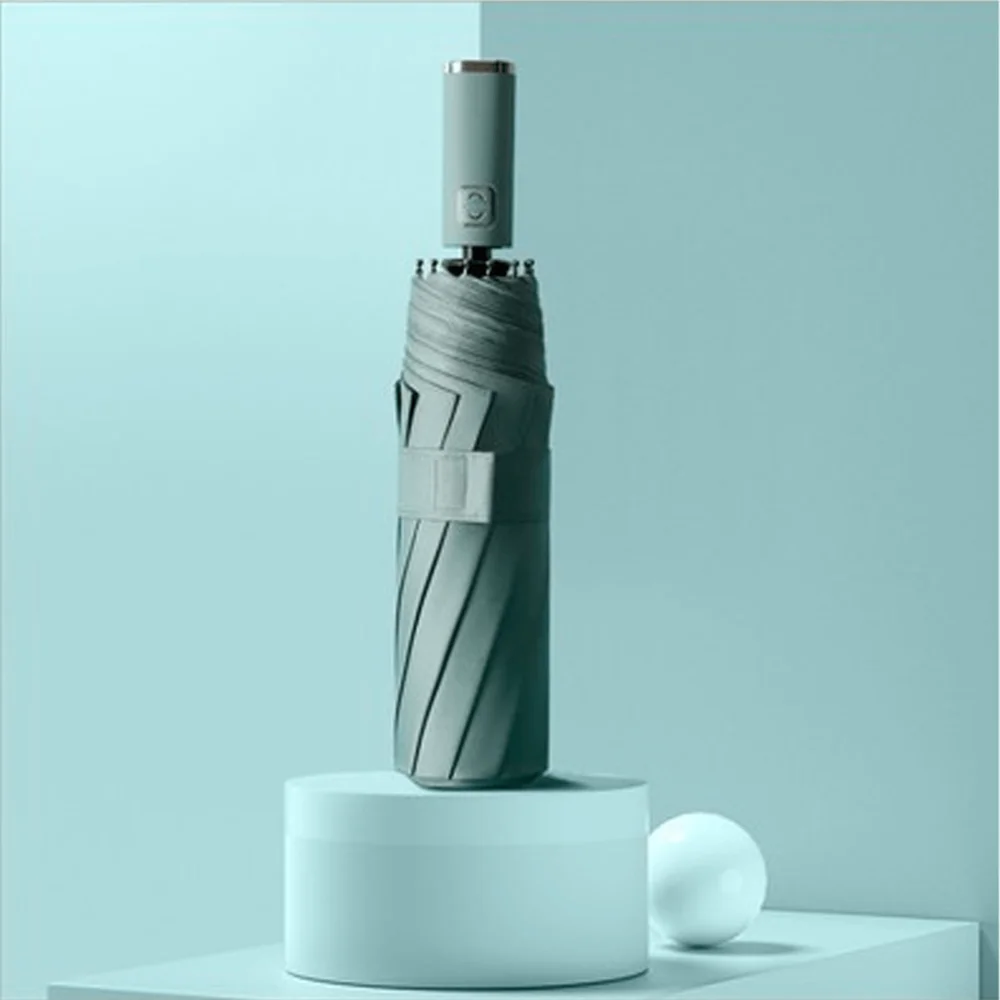 

Umbrella automatic umbrella black plastic color three-fold umbrella women's umbrella men's rain umbrella folding big sun