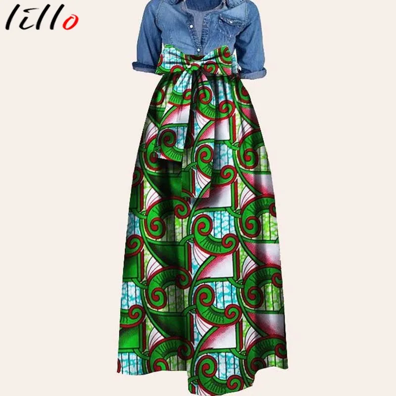 Nigerian African Women's Skirt Large Size Bow Waist Skirt Hot Sale African Clothing Skirt Cotton Batik Printing African Skirt