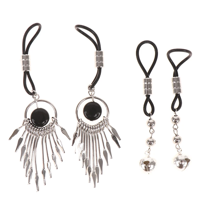 

Gold Sliver Bells Torture Play Clamps Metal Nipple clips Breast Bondage flirting