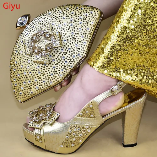 Doershow/Красивый комплект из туфель и сумочки в итальянском стиле 2019 г. Дизайнерская