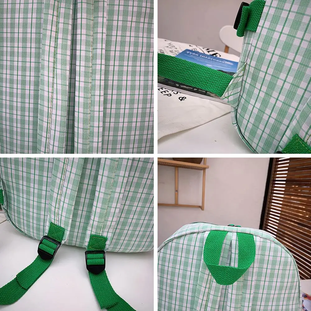 Модный рюкзак в клетку большой емкости школьный через плечо клетчатый с буквами