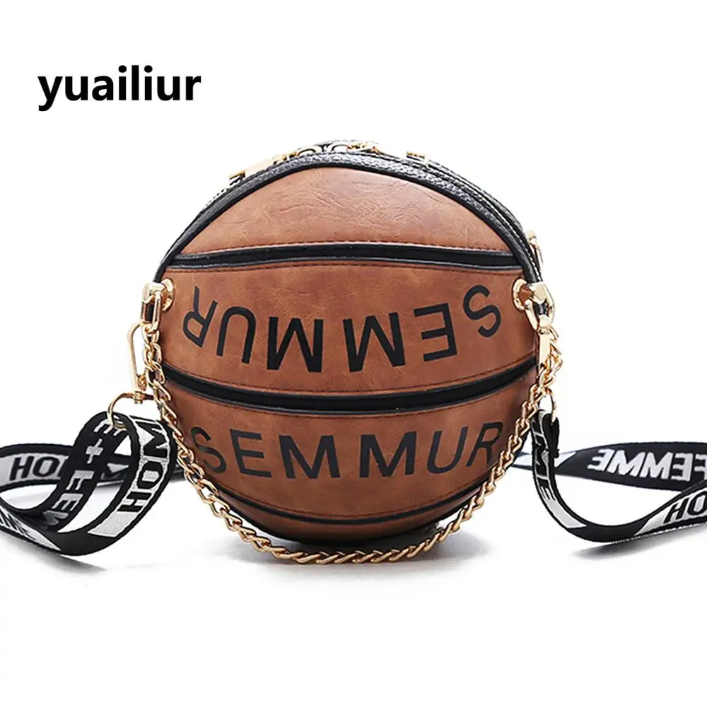 Сумка через плечо в форме баскетбола сумка мессенджер мини из искусственной кожи