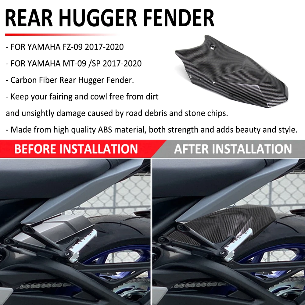 

NEW Motorcycle Accessories Rear Hugger Fender Rear Splash Guard Mudguard FOR YAMAHA MT-09 MT09 SP FZ-09 FZ09 2017 2018 2019 2020