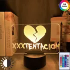 3d-иллюзионная лампа с сенсорным выключателем, американский рэпер XXXTentacion, иконка, сердце, разбитое украшение, ночник для девочек, подарок, настольная лампа