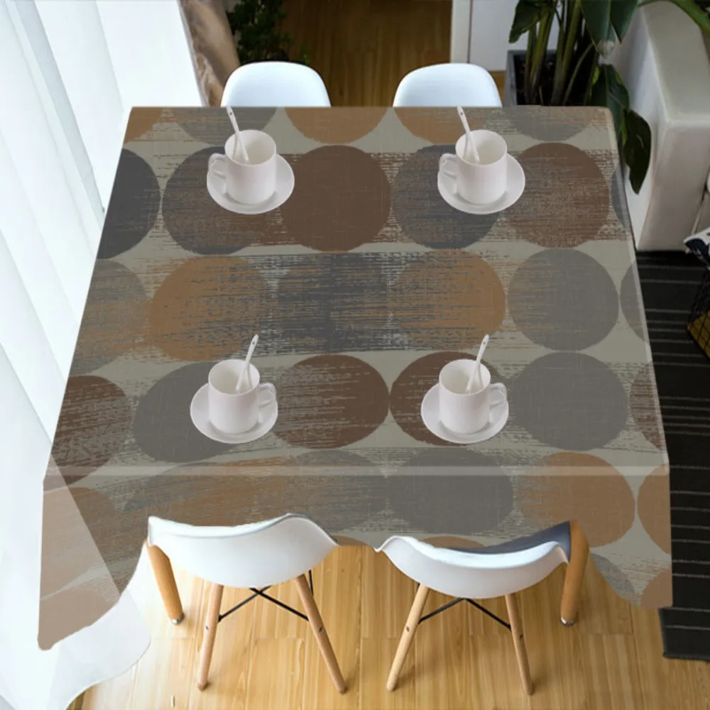 

3D Geometric Patterns Dust Proof Washable Cloth Thicken Polyester Table Cloth Cool Colors Rectangular Table Cloth for Party Home