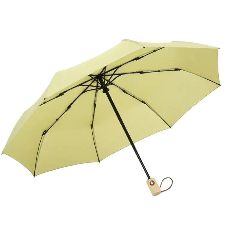 

Portable Folding Umbrella Durable Rain Women Men Automatic Umbrella Windproof Compact Travel Umbrellas Wood Handle Paraguas