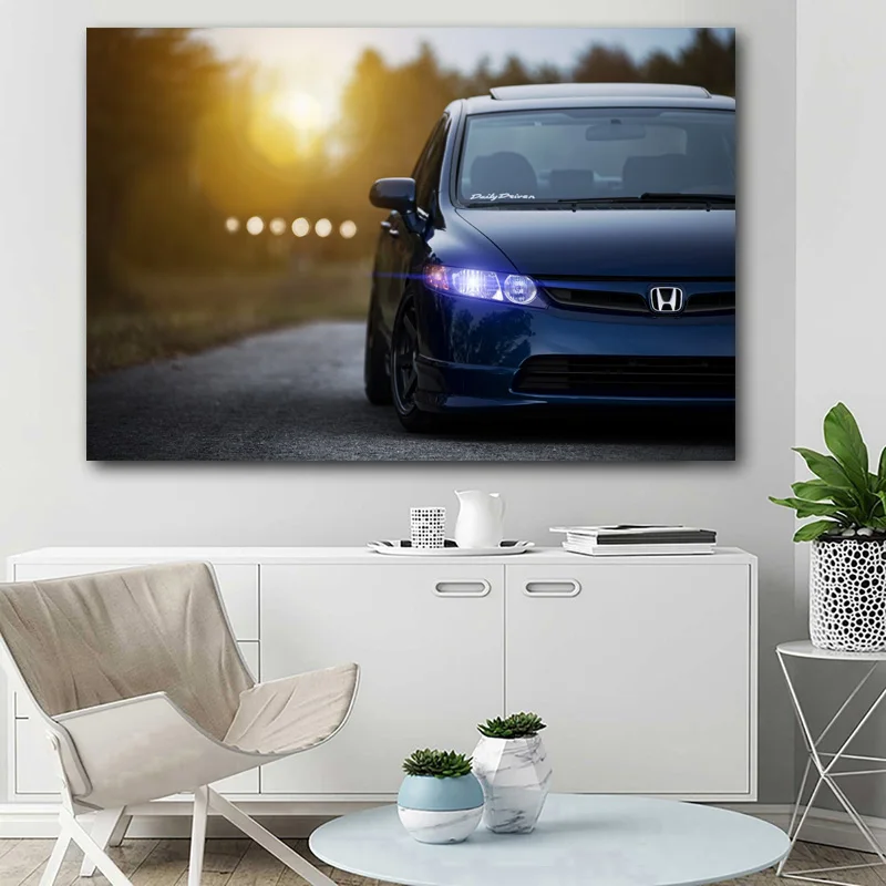 Спортивные автомобили Honda Civic художественные принты на стену картины для декора