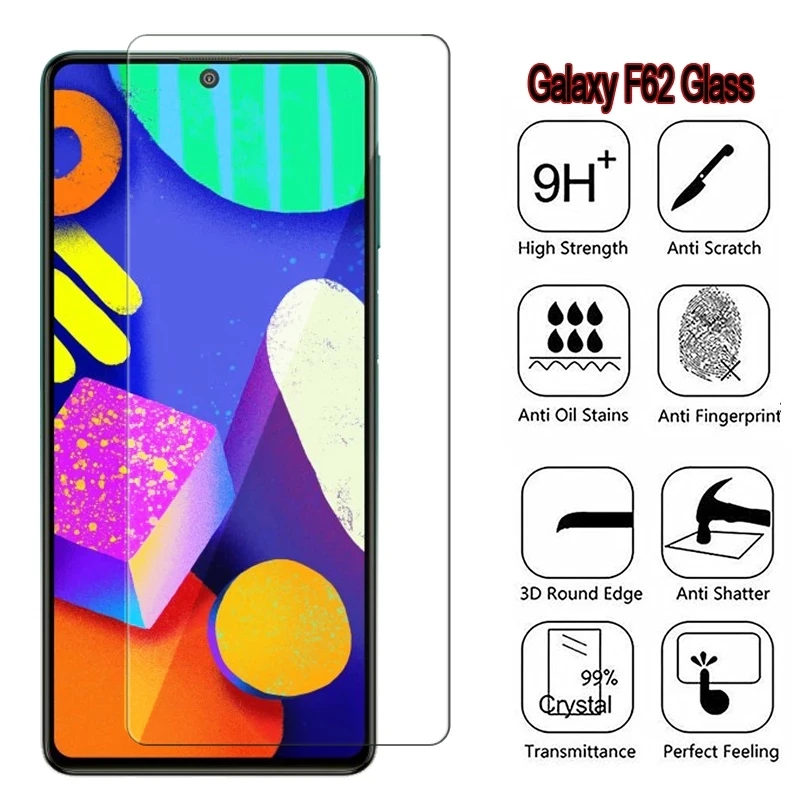 Закаленное стекло для Samsung Galaxy F62 ультратонкая Защита экрана F 62 стеклянная