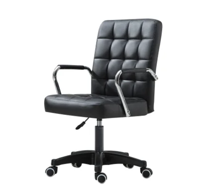 Black leather Офисная мебель регулируемый по высоте вращающийся компьютерный подлокотник для стула кожаный мягкий Конференц-конференции эргономичное офисное кресло - Цвет: Black leather