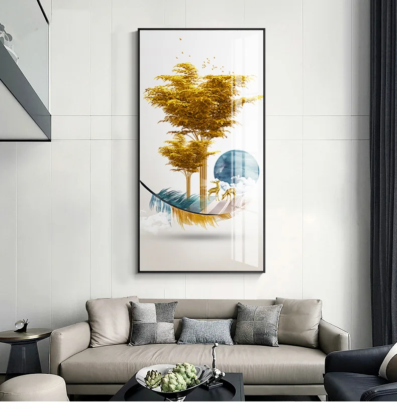 

Золотистое дерево, китайский стиль, парусник, журавль, рыба кои, современный абстрактный крыльцо, гостиная, декоративные картины, лось, Лета...