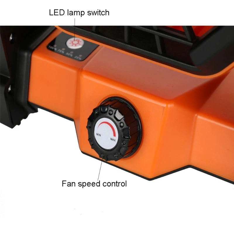 

USB Rechargeable Camping Fan with LED Lantern 5200mAh Battery Operated Powered Personal Fan for Desk Outdoor Travel