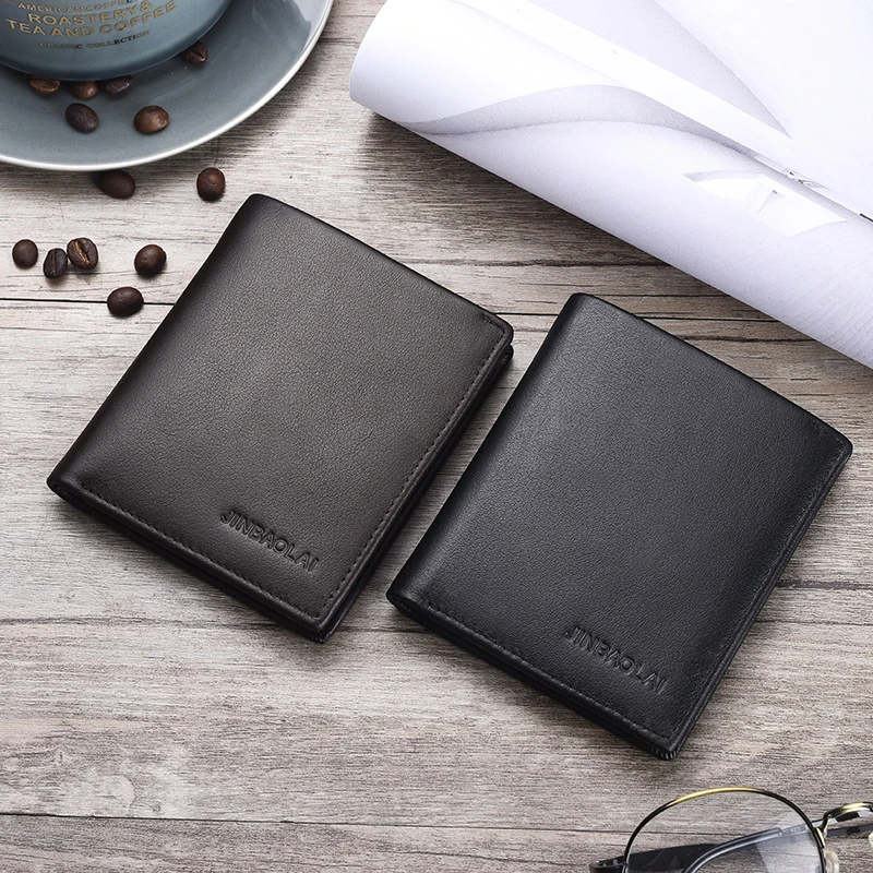 Мужской тонкий кошелек из воловьей кожи RFID Блокировка мульти-карта держатель для